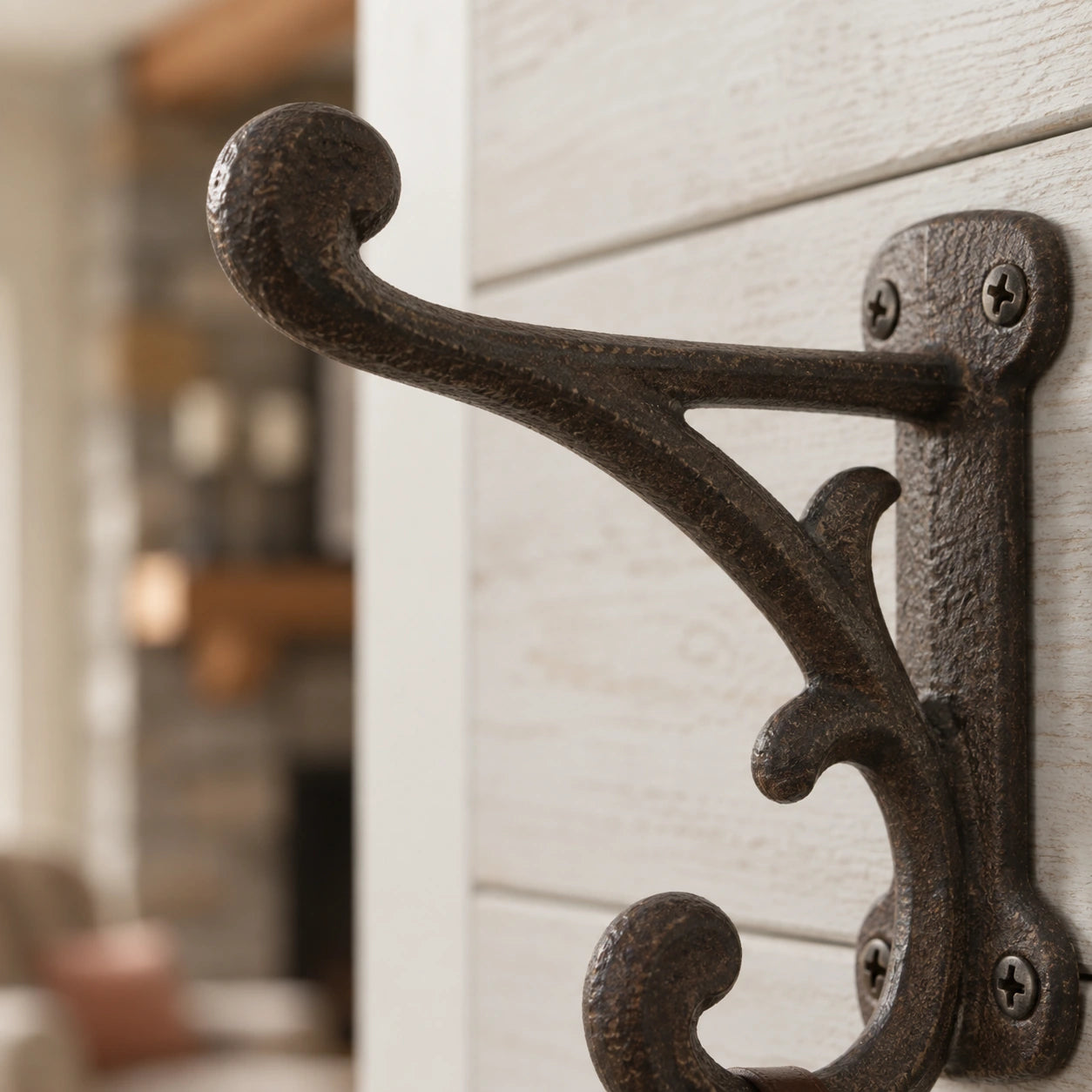 Wall Hook, Cast Iron Farmhouse Weathered Finish for Coats, Keys or Towels, 3.9" 58117 shot 2