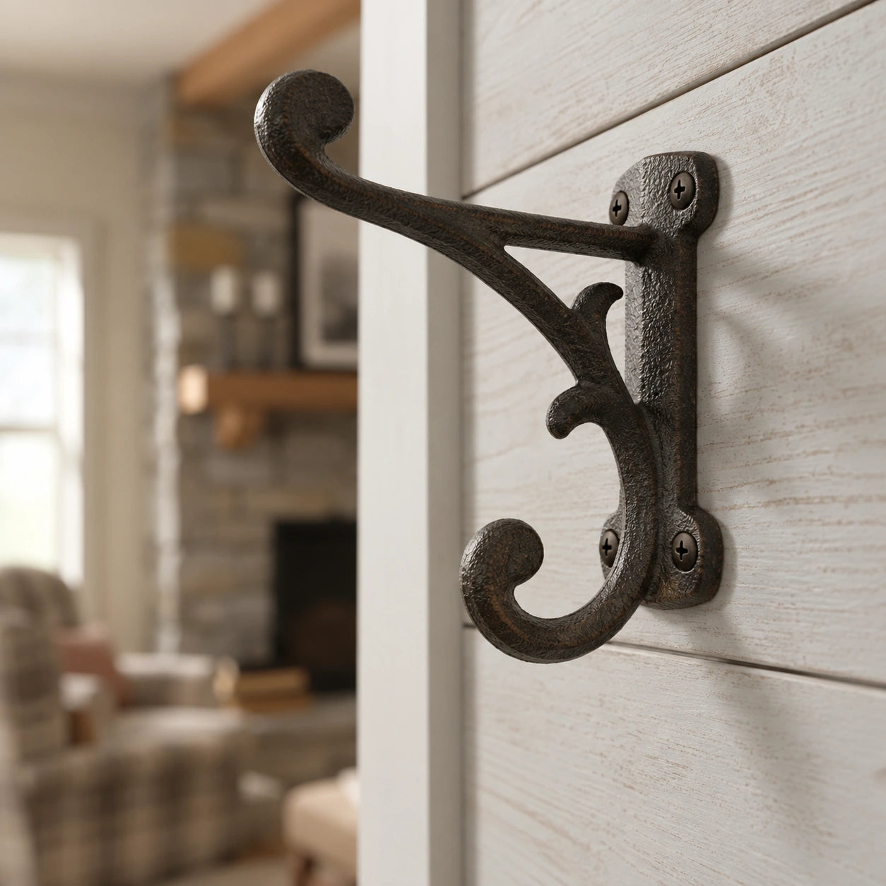 Wall Hook, Cast Iron Farmhouse Weathered Finish for Coats, Keys or Towels, 3.9" 58117 shot 4