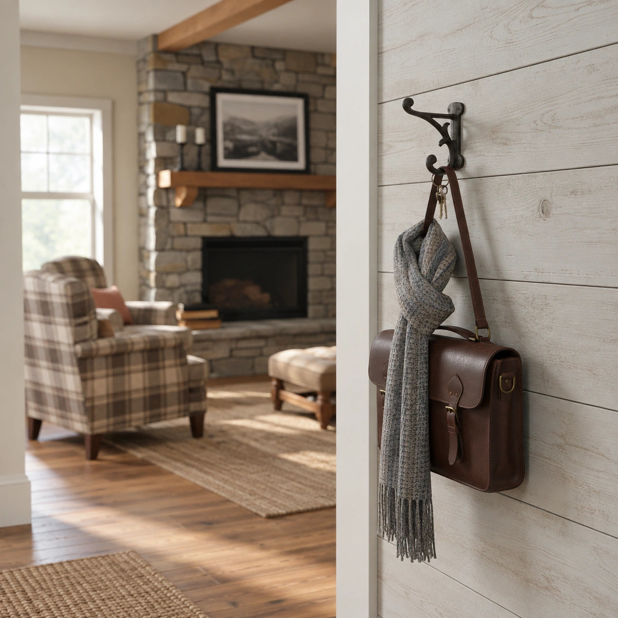 Wall Hook, Cast Iron Farmhouse Weathered Finish for Coats, Keys or Towels, 3.9" 58117 shot 5