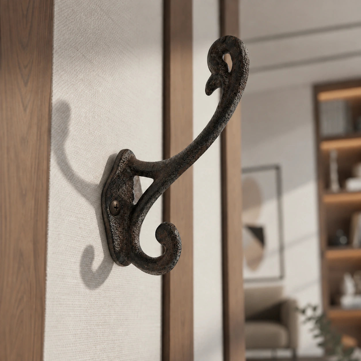 Wall Hook, Cast Iron Rustic Weathered Finish for Coats, Keys or Towels, 4.5" 58121 shot 1