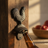 Farmhouse Cast Iron Rooster Bottle Opener, Rustic Kitchen & Bar Accessory