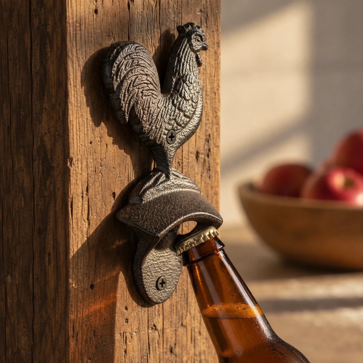 Rooster Bottle Opener, Cast Iron Farmhouse Kitchen Bar Tool, 3.1" 58122 shot 1