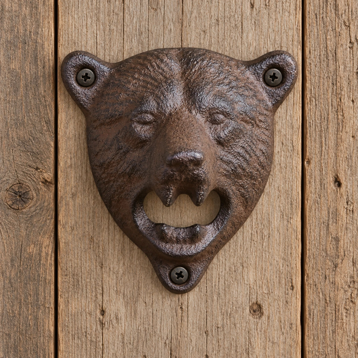 Bear Bottle Opener, Cast Iron Lodge Wall Mount Bar Tool, 3.5" 58125 shot 2