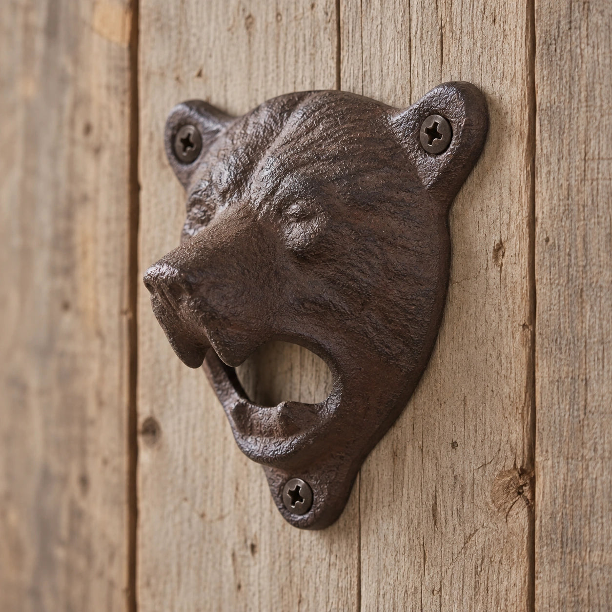 Bear Bottle Opener, Cast Iron Lodge Wall Mount Bar Tool, 3.5" 58125 shot 5