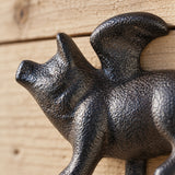 Flying Pig Wall Hook, Cast Iron Left Facing for Keys, Towels or Hats, 4.6" 58126 shot 2