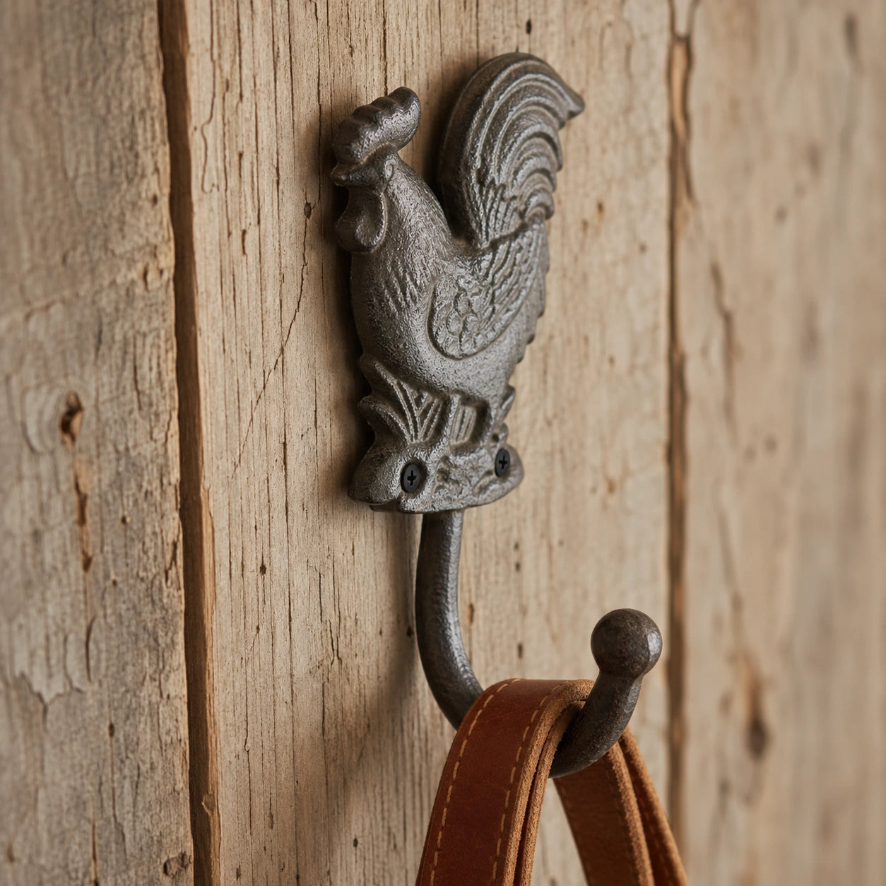 Rooster Wall Hook, Cast Iron Farmhouse Kitchen for Towels, Keys or Aprons, 6.3" 58129 shot 2