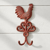 Rooster Wall Hook, Red Cast Iron Country Kitchen for Keys or Towels, 9.6" 58130 shot 1