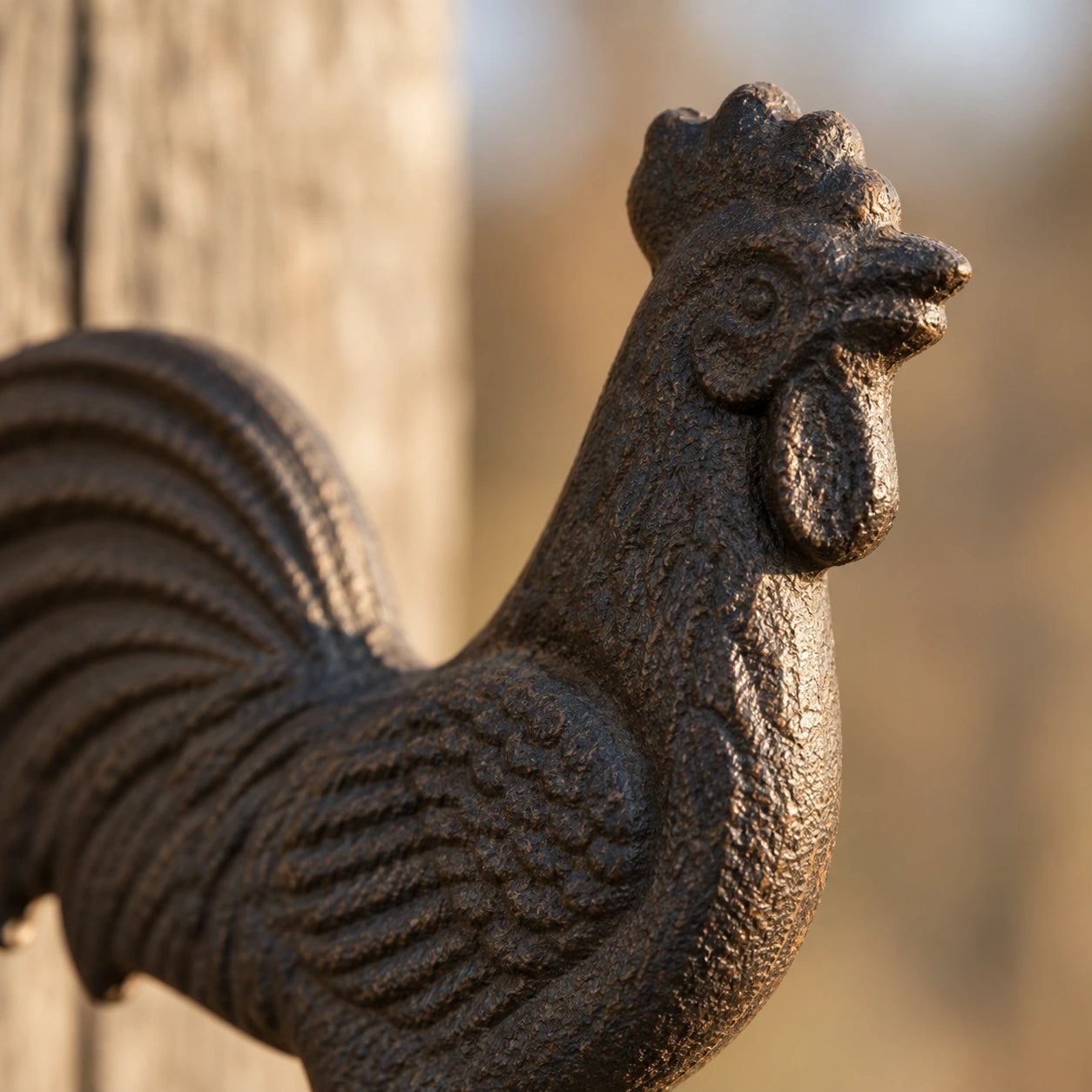 Rooster Doorbell, Cast Iron Farmhouse Porch Bell and Chime, 7.9" 58133 shot 2