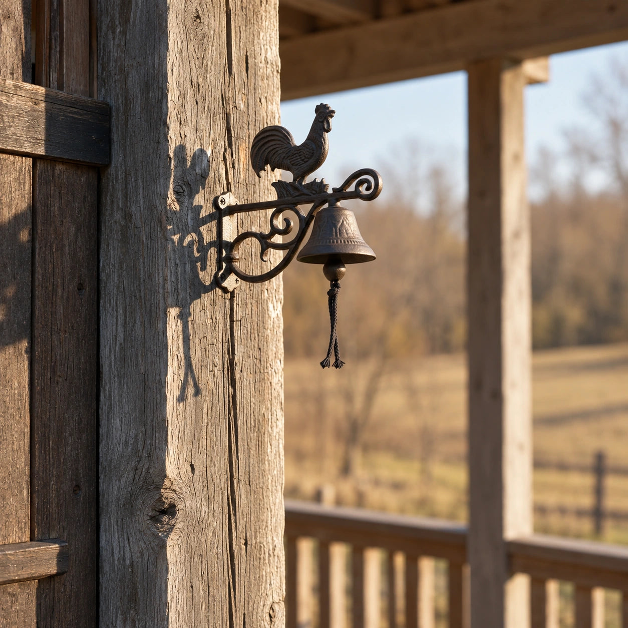 Rooster Doorbell, Cast Iron Farmhouse Porch Bell and Chime, 7.9" 58133 shot 5