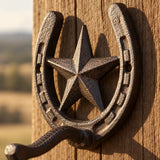 Horseshoe Star Doorbell, Cast Iron Farmhouse Porch Bell, 9.8" 58137 shot 2