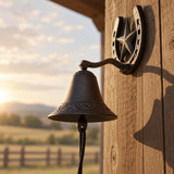 Horseshoe Star Doorbell, Cast Iron Farmhouse Porch Bell, 9.8" 58137 shot 5