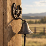 Horseshoe Star Doorbell, Cast Iron Farmhouse Porch Bell, 9.8" 58137 shot 1
