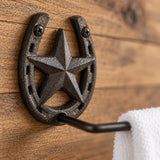 Horseshoe Towel Rack, Western Cast Iron for Bath or Kitchen, 21.2" 58139 shot 2