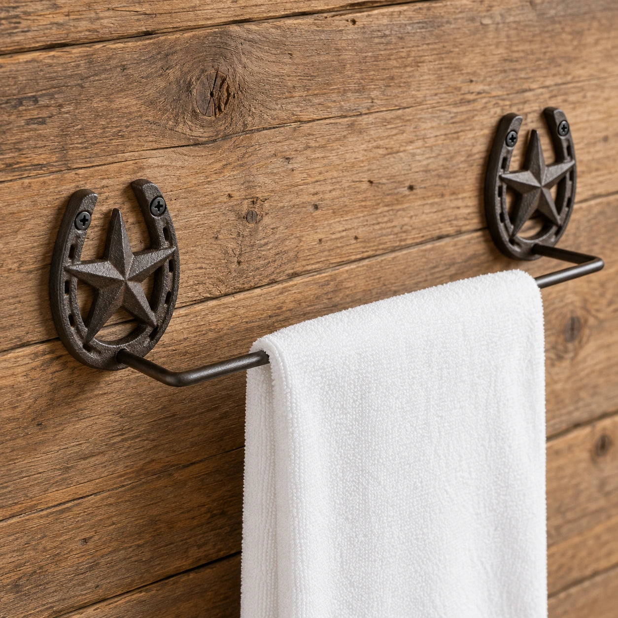 Horseshoe Towel Rack, Western Cast Iron for Bath or Kitchen, 21.2" 58139 shot 3