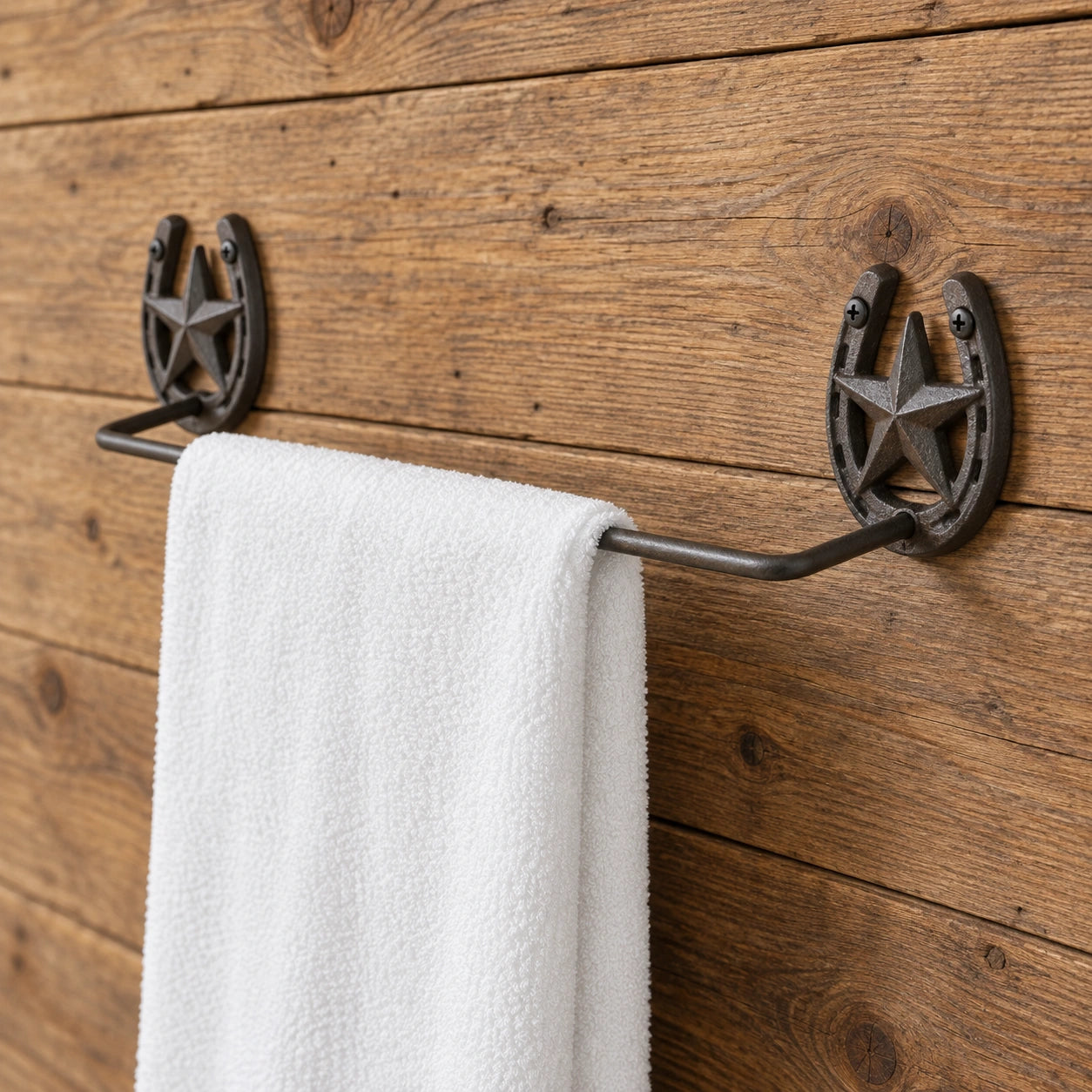 Horseshoe Towel Rack, Western Cast Iron for Bath or Kitchen, 21.2" 58139 shot 1