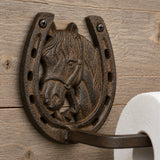 Horse Head and Horseshoe Tissue Holder, Western Cast Iron, 9.3" 58141 shot 2