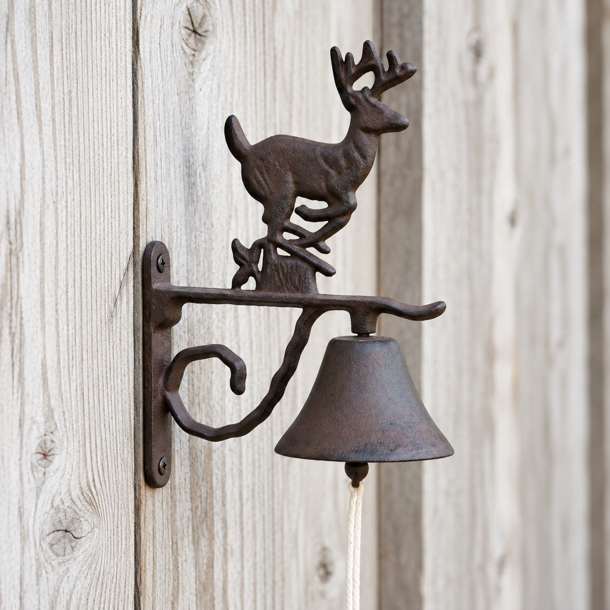 Deer Doorbell, Cast Iron Rustic Woodland Porch Bell and Chime, 11.8" 58152 shot 1