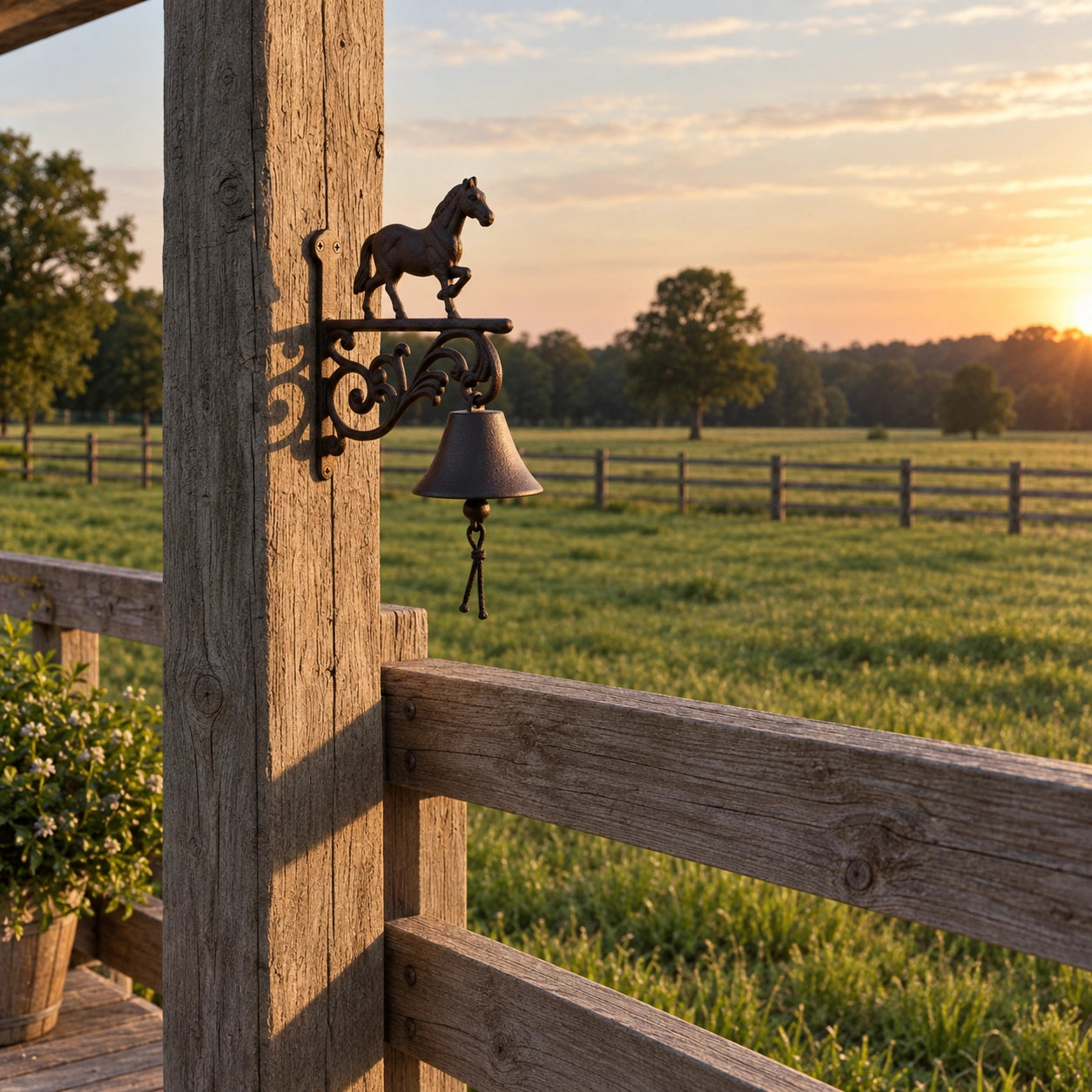 Horse Doorbell, Cast Iron Farmhouse Porch Bell and Chime, 9.8" 58155 shot 4