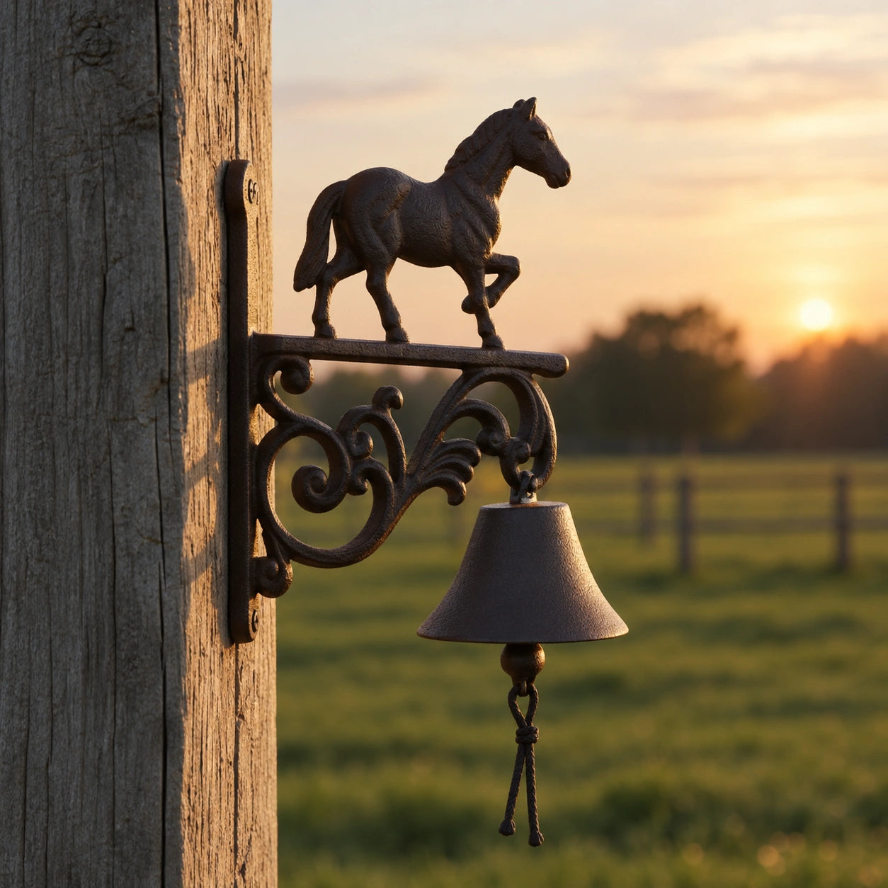 Horse Doorbell, Cast Iron Farmhouse Porch Bell and Chime, 9.8" 58155 shot 5