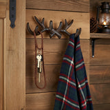 Rustic Cast Iron Antler Hook, Cabin & Lodge Wall Decor