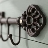 Key Hook Rack, Antique Cast Iron, 3 Hooks for Keys, Coats or Hats, 9.1" 58158 shot 2