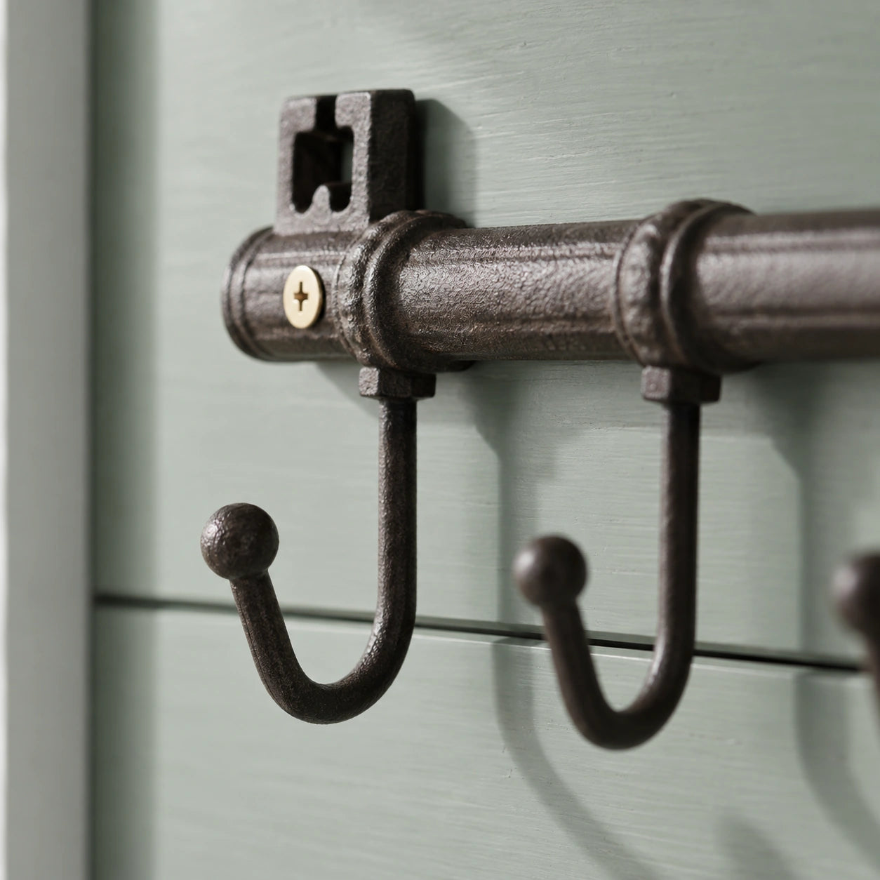 Key Hook Rack, Antique Cast Iron, 3 Hooks for Keys, Coats or Hats, 9.1" 58158 shot 3