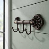 Key Hook Rack, Antique Cast Iron, 3 Hooks for Keys, Coats or Hats, 9.1" 58158 shot 1