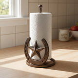 Star and Horseshoe Paper Towel Holder, Western Cast Iron, 12.1" 58160 shot 3