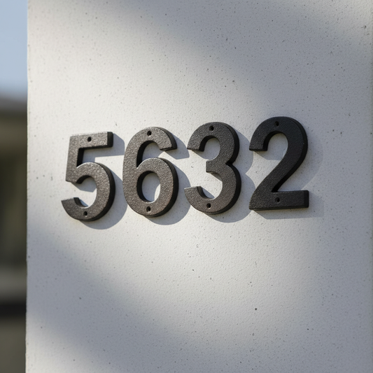 Cast Iron House Numbers, Rustic Modern Cast Iron Address Numbers