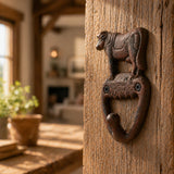 Cow Wall Hook, Cast Iron Farmhouse for Coats, Keys or Towels, 4.5"