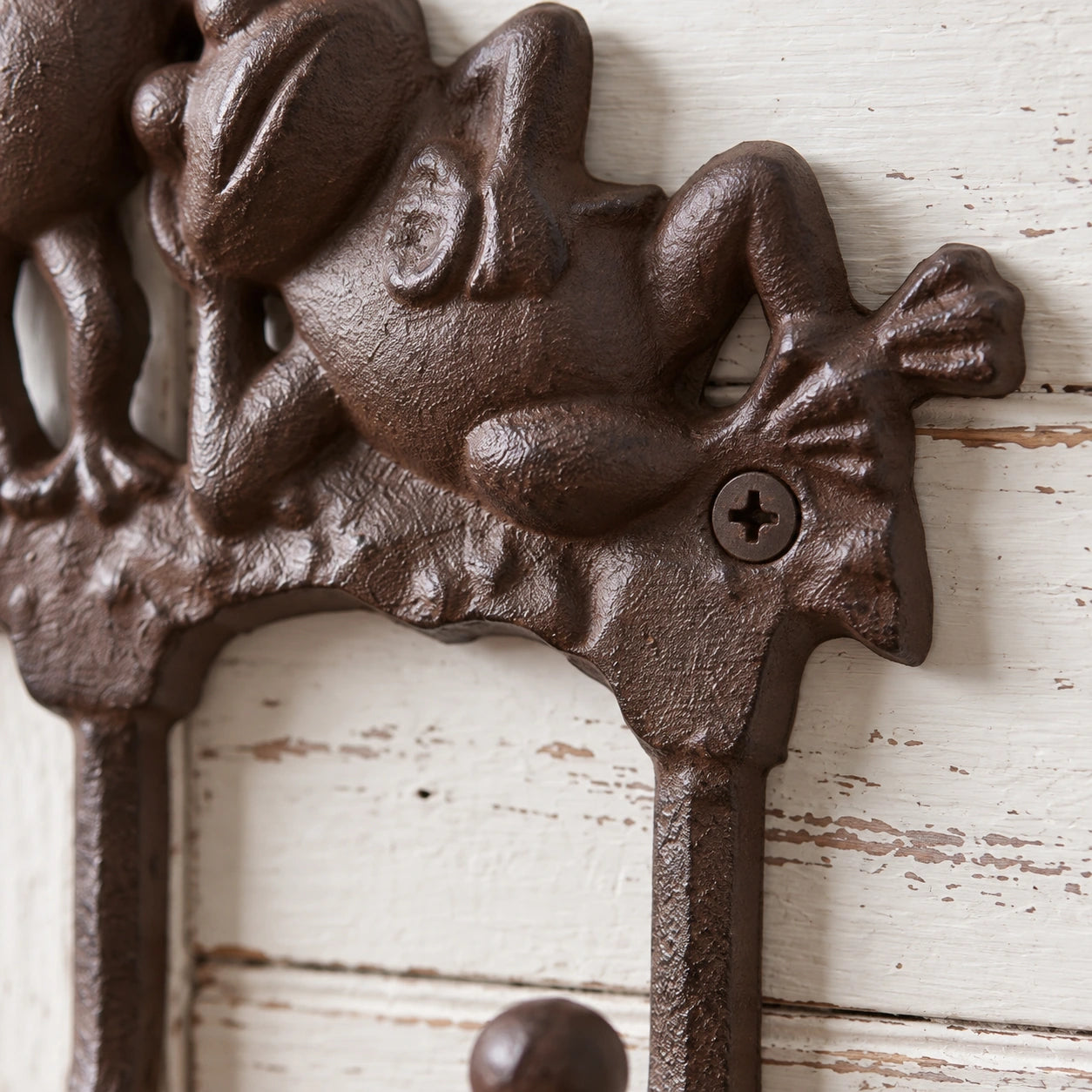 Frog Family 3-Hook Rack, Cast Iron Wall Hooks, 7.7" 58206 shot 3