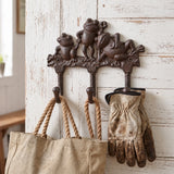 Frog Family 3-Hook Rack, Cast Iron Wall Hooks, 7.7" 58206 shot 5