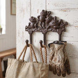 Frog Family 3-Hook Rack, Cast Iron Wall Hooks, 7.7" 58206 shot 1