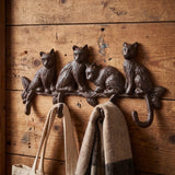 Cat Family 4-Hook Rack, Cast Iron for Keys or Leashes, 11.4" 58207 shot 1