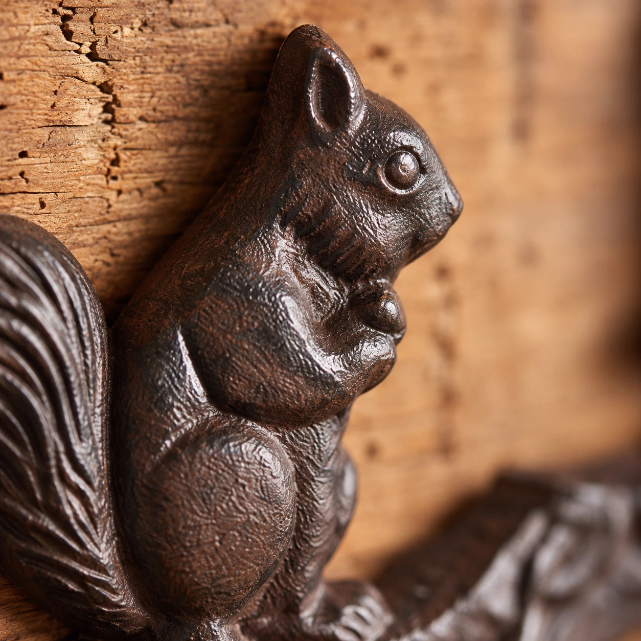 Squirrel Family 4-Hook Rack, Cast Iron Woodland Wall Hooks, 13.4" 58208 shot 2