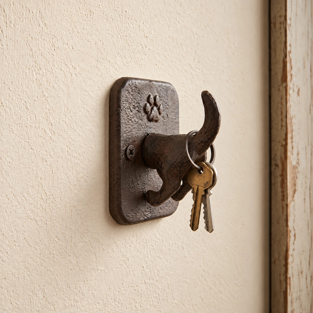 Dog Tail Wall Hook, Cast Iron for Keys or Leashes, 3.9" 58212 shot 2
