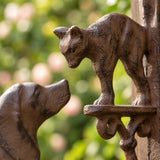 Dog and Cat Doorbell, Cast Iron Animal Porch Bell, 11" 58218 shot 2
