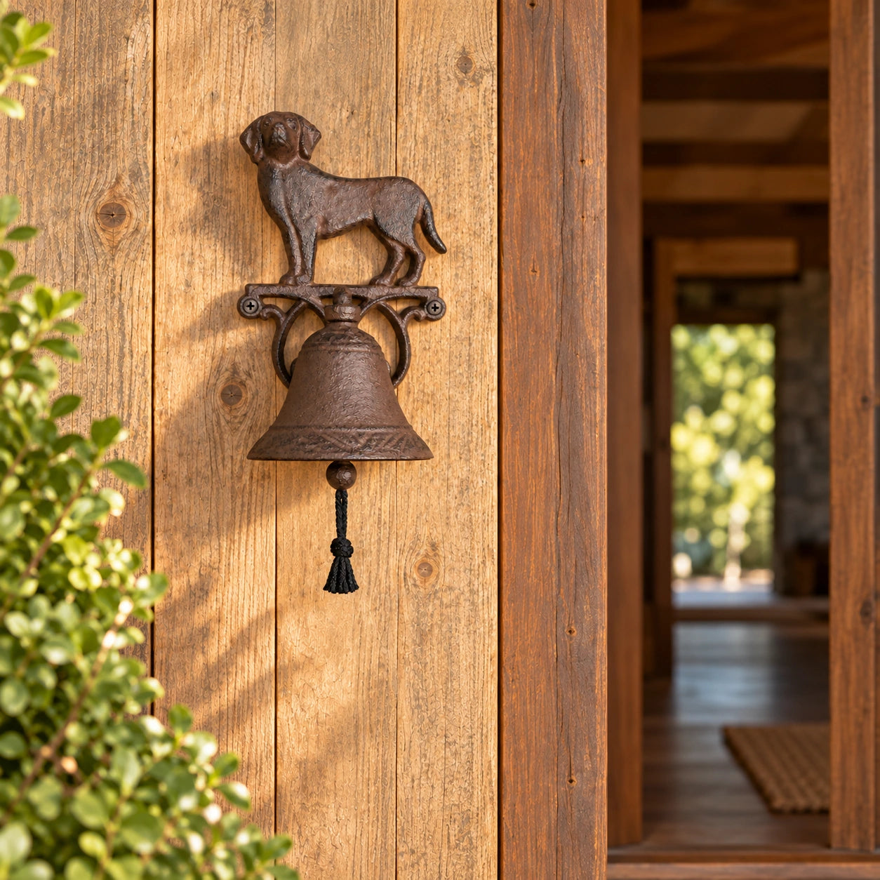 Dog Doorbell, Cast Iron Porch Bell with Pull Cord, 9" 58219 shot 5