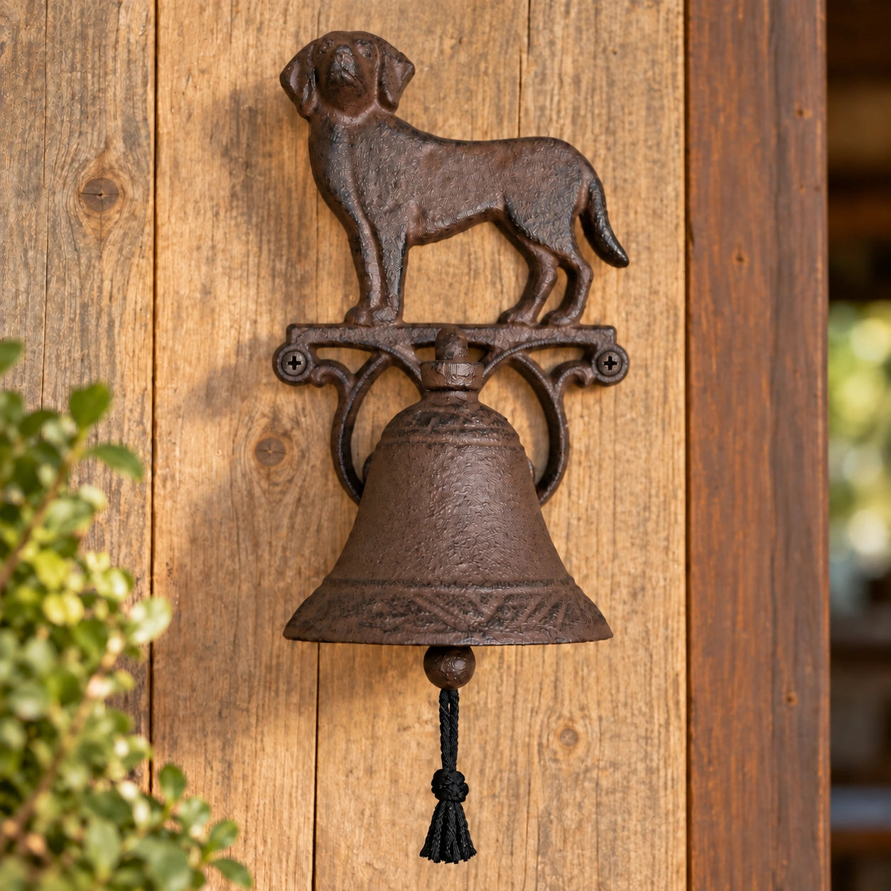 Dog Doorbell, Cast Iron Porch Bell with Pull Cord, 9" 58219 shot 1