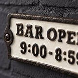 Bar Open Wall Plaque, Cast Iron Funny Pub Hours Sign, 5.3" 58221 shot 3