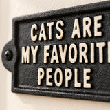 Cats Are My Favorite People Wall Sign, Cast Iron Cat Plaque, 6.5" 58222 shot 2
