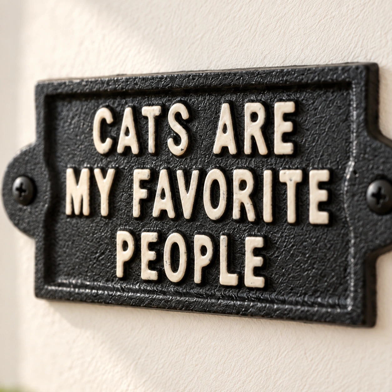 Cats Are My Favorite People Wall Sign, Cast Iron Cat Plaque, 6.5" 58222 shot 3