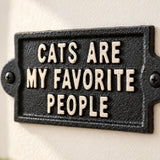 Cats Are My Favorite People Wall Sign, Cast Iron Cat Plaque, 6.5" 58222 shot 3