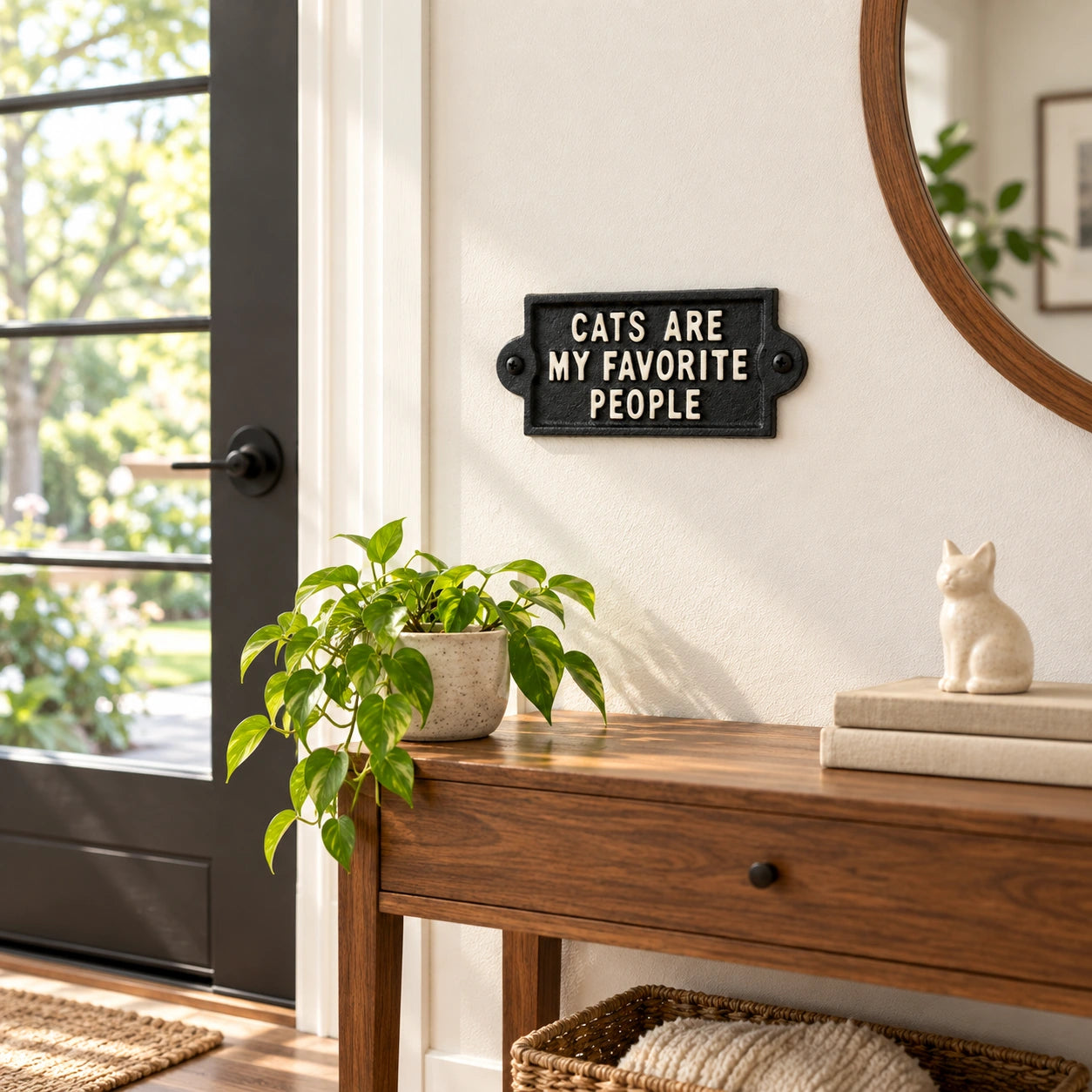 Cats Are My Favorite People Wall Sign, Cast Iron Cat Plaque, 6.5" 58222 shot 5