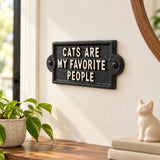 Cats Are My Favorite People Wall Sign, Cast Iron Cat Plaque, 6.5" 58222 shot 1