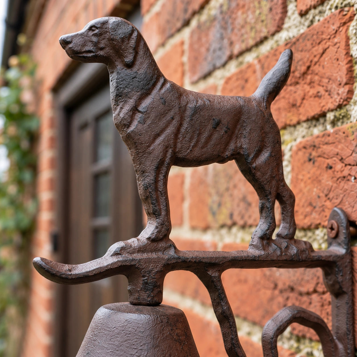 Standing Dog Doorbell, Cast Iron Porch Bell with Bracket, 10.2" 58223 shot 2