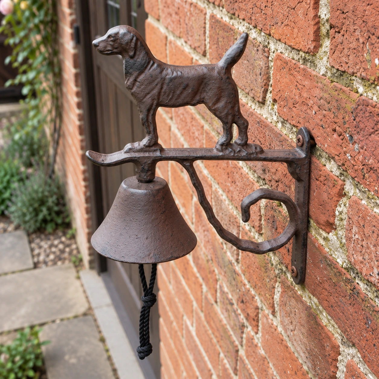 Standing Dog Doorbell, Cast Iron Porch Bell with Bracket, 10.2" 58223 shot 5
