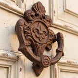 Fleur-de-Lis Door Knocker, Cast Iron Entry Door Hardware, 6" 58448 shot 2