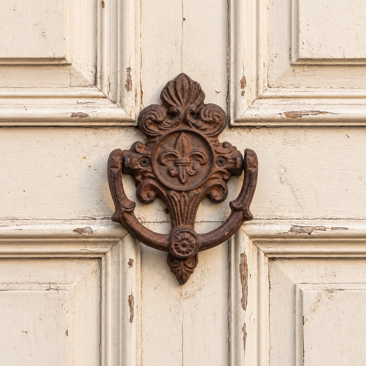 Fleur-de-Lis Door Knocker, Cast Iron Entry Door Hardware, 6" 58448 shot 6