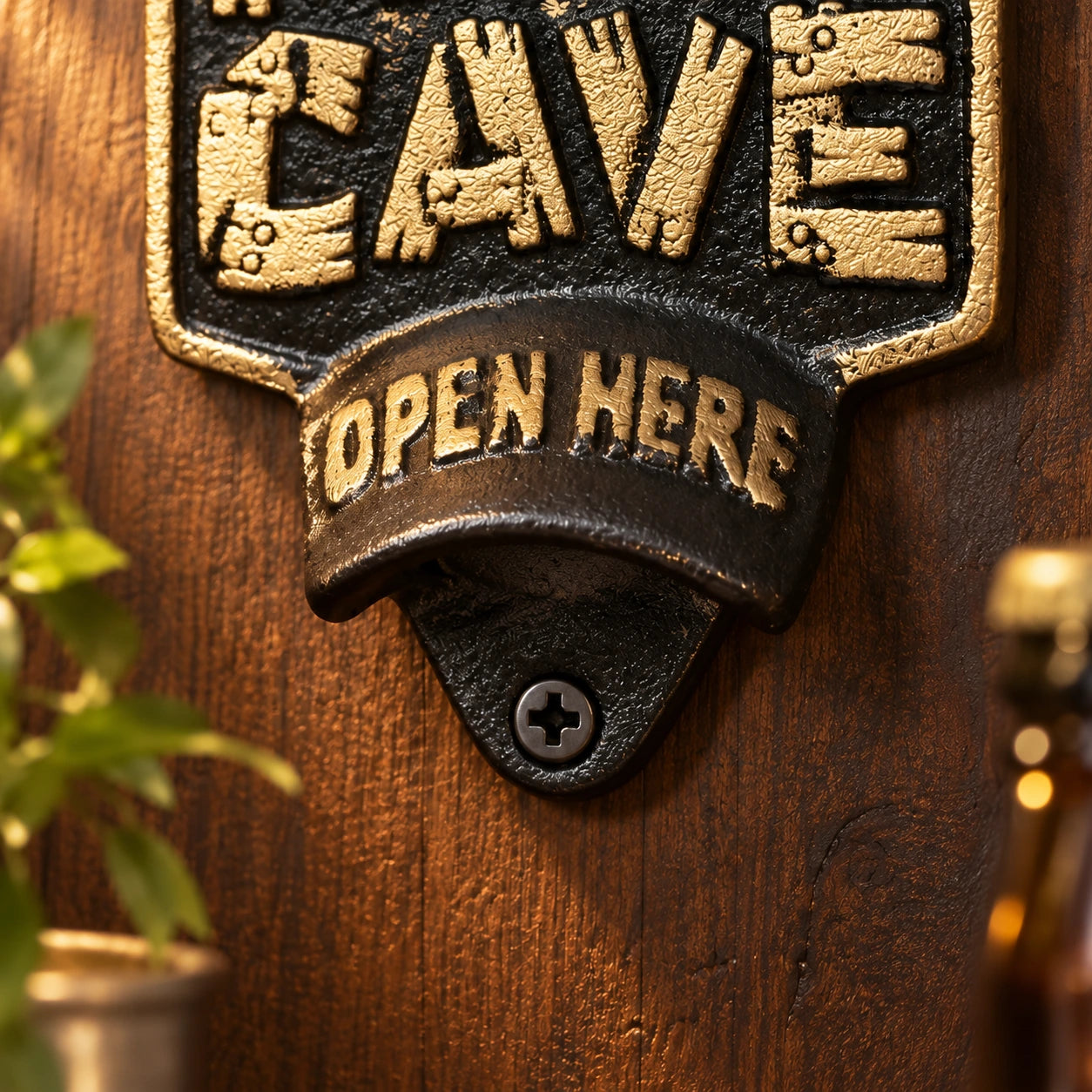 Man Cave Bottle Opener, Wall Mounted Cast Iron Bar Sign, 6" 58644 shot 3